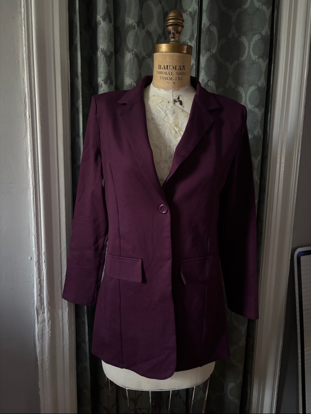 Fashion Nova Plum Single-Button Blazer